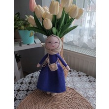 Masal Gurumi Amigurumi Tesettürlü Bebek Örgü Oyuncak El Yapımı Şirin Kız Bebek Oyun Arkadaşı Uyku Arkadaşı