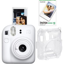 SBN - Store Prime Mini 12 Beyaz Fotoğraf Makinesi-10'lu Film ve Şeffaf Kılıf Seti