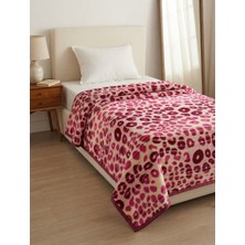 F.ACAR Home Collection Tek Kişilik Leopar Desenli Pelüş Battaniye (160X220 cm