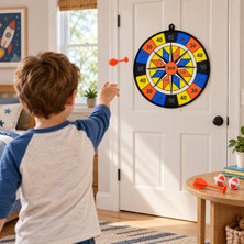 Ramnes Plastik Uçlu Çocuk Dart Hedef Tahtası Seti 2 Dart ve 2 Top
