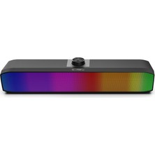 Die Grup Claw's Lumatone 6W (3W X2) Full Rgb Işıklandırmalı USB + 3.5mm Audio Çıkışlı Ses Kontrolcülü Kompakt Tasarım Tak-Çalıştır Gaming & Müzik Soundbar Speaker
