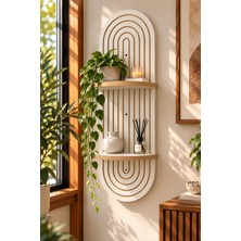 Ravello Design Vizon Ahşap 2 Katlı Modern Duvar Rafı 85X30