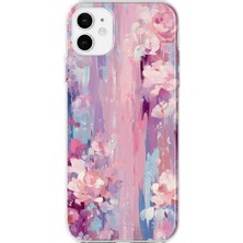 Mobilpad iPhone 11 Uyumlu Pastel Çiçek Desenli Şeffaf Telefon Kılıfı