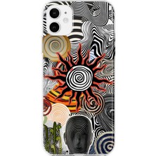 Mobilpad iPhone 11 Uyumlu Kolaj Desenli Şeffaf Telefon Kılıfı