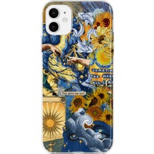 Mobilpad iPhone 11 Uyumlu Van Gogh Kolaj Desenli Şeffaf Telefon Kılıfı