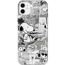 Mobilpad iPhone 11 Uyumlu Snoopy Desenli Şeffaf Telefon Kılıfı