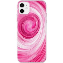 Mobilpad iPhone 11 Uyumlu Spiral Desenli Şeffaf Telefon Kılıfı