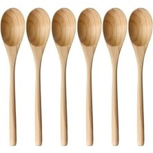 SBN - Store Prime Doğal Ahşap Tatlı Kaşığı Seti, 17 Cm, 6 Adet - Verniksiz El Yapımı Tahta Kaşık, Tatlı ve Baharat Servis Kaşığı, Şık Sunum ve Sofra Aksesuar