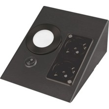 Ototechparca 1 Adet Cata Ct 5110 Siyah Kasa 5W Çift Prizli Tezgah Aydınlatma Gün Işığı 3200K