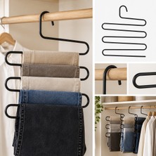 Emvora Home Emvora 5 Katlı Pantolon Askısı Siyah – Çok Katlı Dolap Içi Düzenleyici Askı
