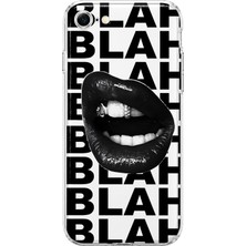Mobilpad iPhone 7/8/se Uyumlu Blah Dudak Desenli Şeffaf Telefon Kılıfı