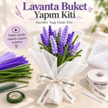 Mutkin Lavanta Buket Yapım Kiti Şönil Çiçek Dıy Kendin Yap Hobi Seti Videolu Anlatım