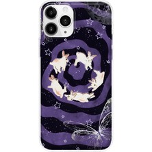 Mobilpad iPhone 11 Pro Max Uyumlu Tavşanlar Desenli Şeffaf Telefon Kılıfı