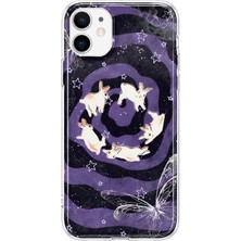 Mobilpad iPhone 12/12 Pro Uyumlu Tavşanlar Desenli Şeffaf Telefon Kılıfı