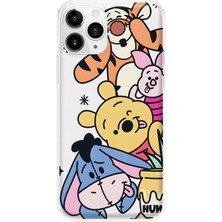 Mobilpad iPhone 11 Pro Max Uyumlu Winnie The Pooh Desenli Şeffaf Telefon Kılıfı