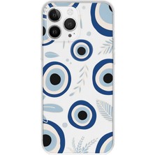 Mobilpad iPhone 12 Pro Max Uyumlu Nazar Boncuğu Desenli Şeffaf Telefon Kılıfı