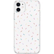 Mobilpad iPhone 12/12 Pro Uyumlu Şekiller Desenli Şeffaf Telefon Kılıfı