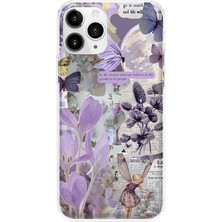 Mobilpad iPhone 11 Pro Uyumlu Kolaj Desenli Şeffaf Telefon Kılıfı