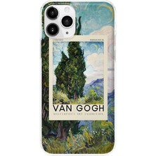 Mobilpad iPhone 11 Pro Uyumlu Van Gogh Desenli Şeffaf Telefon Kılıfı