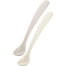 Mamajoo Ergonomik Beslenme Kaşık Seti Light Beige & Light Gray 6 Ay+ İkili - Saklama Kabı Hediyeli