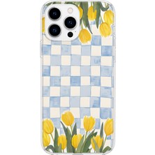Mobilpad iPhone 13 Pro Uyumlu Laleler Desenli Şeffaf Telefon Kılıfı