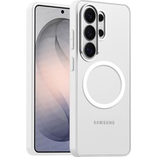 Samsung Galaxy S26 Ultra Için Matt Flex Serisi Magsafe ile Uyumlu Yükseltilmiş Lens Çerçeveli Ultra Güçlü Darbeye Dayanıklı Yumuşak Silikon Kılıf (Beyaz, Galaxy S26 Ultra)