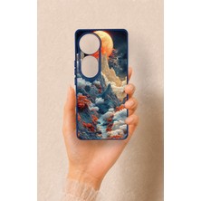 Vip Case Vivo V40 Uyumlu Kızıl Ay Desenli Silikon Kılıf