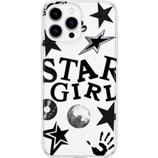 Mobilpad iPhone 13 Pro Uyumlu Star Girl Desenli Şeffaf Telefon Kılıfı