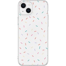 Mobilpad iPhone 14 Uyumlu Şekiller Desenli Şeffaf Telefon Kılıfı