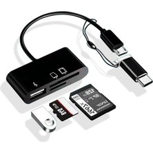 SBN - Store Prime Type-C Micro USB 3in1 Sd Micrsd Kart Okuyucu Otg Çevirici Kablosu