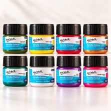 Mont Marte Signature Akrilik Boya Seti 8 x 100 ml – Canlı ve Metalik Renkler