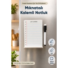 Vienev Mıknatıslı Melamin Dolap Notluğu 10X7 cm Kalemli Yaz-Sil Notluk Mutfak Için Alışveriş ve Not Panosu