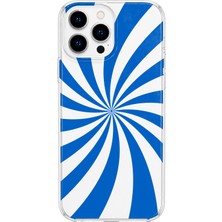 Mobilpad iPhone 14 Pro Uyumlu Spiral Dalgalar Desenli Şeffaf Telefon Kılıfı