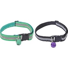 SBN - Store Prime Kedi Köpek Reflektörlü Zilli Boyun Tasması Boyun Tasma Ayarlı 2 Adet