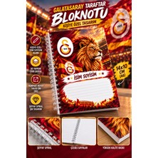 Kırtasiye Turuncu Galatasaray Temalı Kişiye Özel Bloknot | Isim Soyisim ve Özel Not Yazılı | 50 Yaprak Spiralli Defter Kişiselleştirilebilir