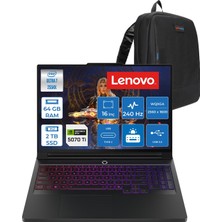 Lenovo Legion Pro 7 16IAX10H Intel Core Ultra 7 255HX 64GB Ddr5 2tb SSD 12GB RTX5070TI 16" Wqxga OLED 240Hz Freedos Oyun Bilgisayarı 883F500J8TRF18 + Zettaçanta