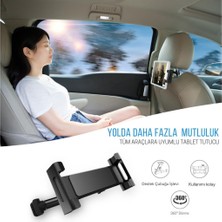 Str Store Polham Mobile Araç Içi Arka Koltuk Için Tablet Tutucu, 360 Derece Dönebilen Ayarlanabilir Tablet, Telefon Tutucu Siyah