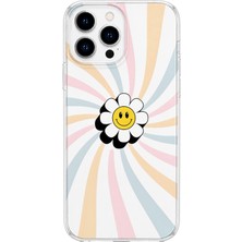 Mobilpad iPhone 14 Pro Max Uyumlu Papatya Desenli Şeffaf Telefon Kılıfı
