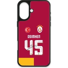 iPhone 16 Uyumlu Galatasaray Victor Osimhen Parçalı Forma Imzalı Cam Lisanslı Telefon Kılıfı