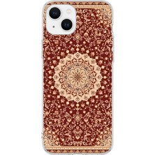 Mobilpad iPhone 15 Uyumlu Kilim Desenli Şeffaf Telefon Kılıfı
