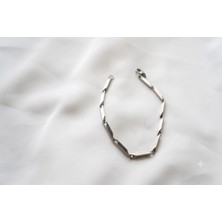 Asd Accessory Singapur/küp Model Gümüş Renk Kalın Model (2mm) Çelik Bileklik / 20 cm