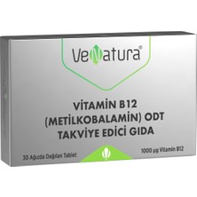 Venatura Metilkobalamin 1000 Mcg 30 Tablet Vitamin B12 Takviye Edici Gıda