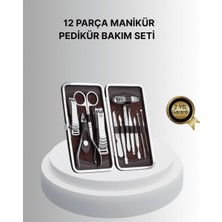 Str Store Profesyonel Tırnak Bakım Seti Çelik Aletli Şık Deri Çantalı