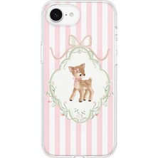 Mobilpad iPhone 17E Uyumlu Ceylan Yavrusu Desenli Şeffaf Telefon Kılıfı