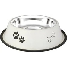 Oripet Desenli Çelik Kedi Köpek Mama Kabı 16 Oz