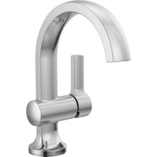 SBN - Store Prime Musluk Albion Tek Delikli Banyo Bataryası, Krom Tek Kolu Banyo Bataryası, Banyo Lavabo Bataryası, Metal Push Pop-Up Drenaj Grubu, 1.2 Gpm Akış H