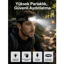 Str Store Yüksek Işıklı Şarjlı ve Sensörlü LED Kafa Lambası Kamp Lambası