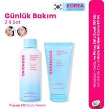 SOONDING Nemlendirme ve Bariyer Onarıcı Kore Cilt Bakım Seti – 2’li – Hindistan Cevizi ve Pirinç Sütü Tonik Milk Toner 150 ml+ Hidro Bariyer Krem 80 ml