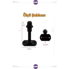 SBN - Store Prime Kawin 8 cm Metal Kapı Kolu Stoperi Tamponu Durdurucusu Tutucu Tutacağı Metal Kapı Stopu Silikonlu Siyah ve Krom (4, Siyah)