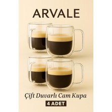 SBN - Store Prime 4 Adet Berri Çift Cidarlı Isı Koruma Özellikli Kupa Bardak Kahve Fincanı Set